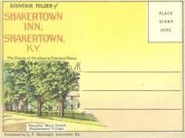 SA0419a - Fold-out folder shows various depictions of a building used as an inn and its rooms. (see item for all images)